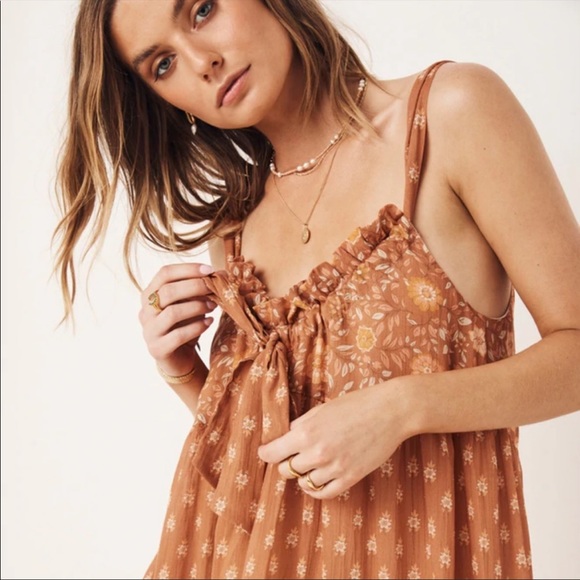 Spell and the Gypsy Utopia Strappy Sundress in Cinnamon Smal - Picture 2 of 9